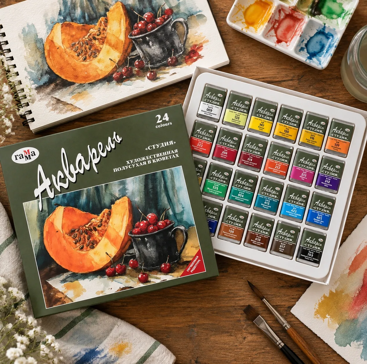 آبرنگ 24 رنگ راما مدل Pro Artist
