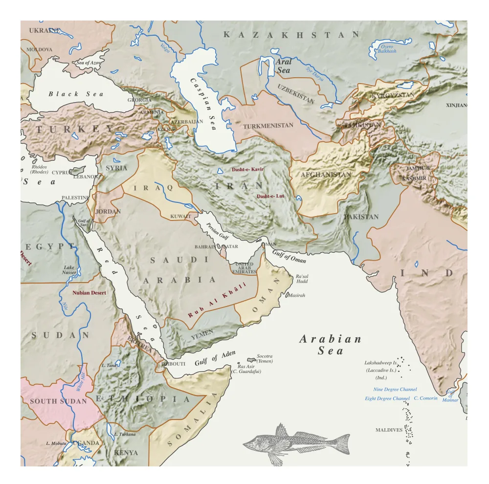 نقشه کشورهای جهان گیتاشناسی نوین کد L-2001