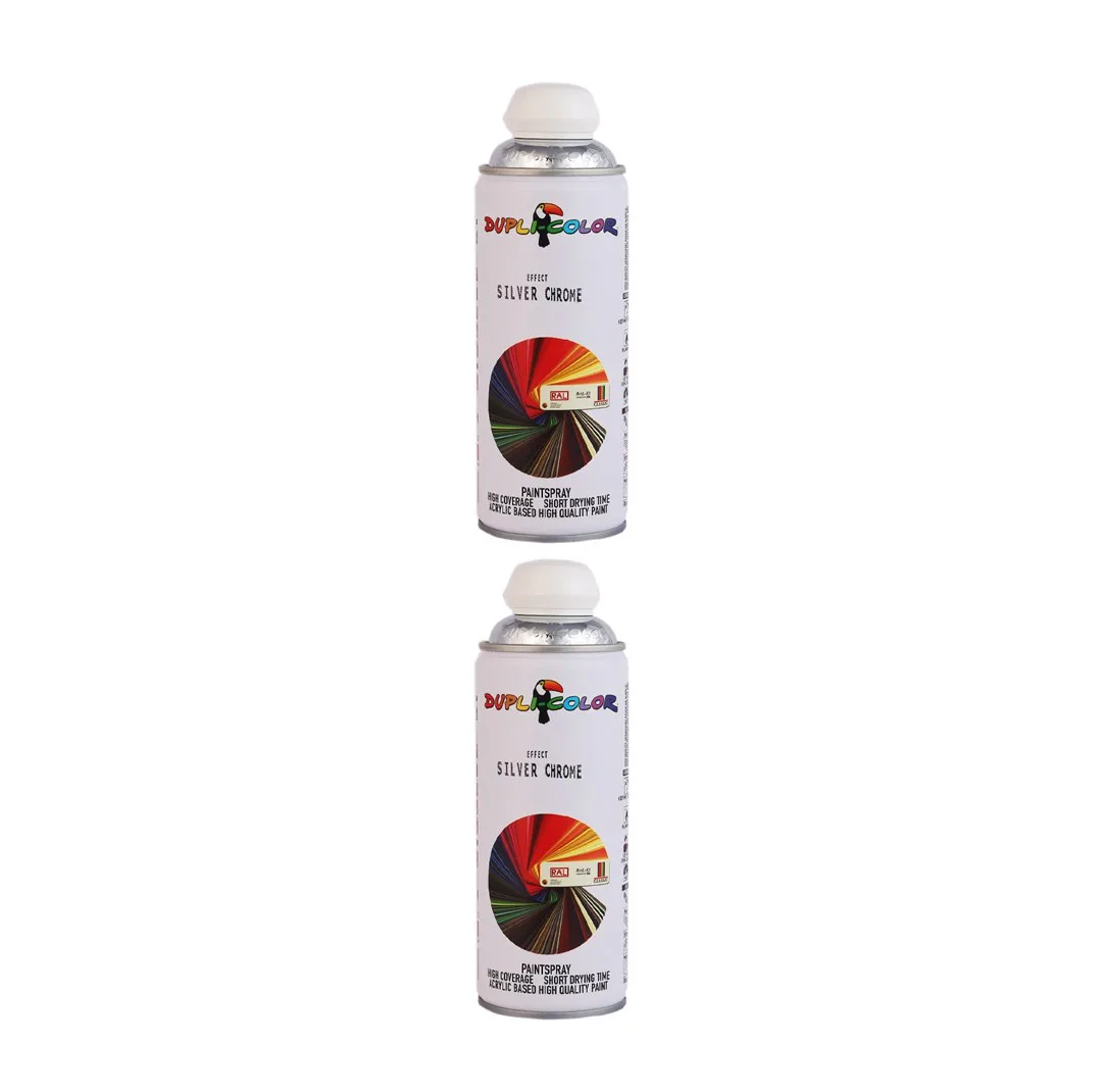 اسپری رنگ کروم نقره ای دوپلی کالر مدل Effect Silver Chrome حجم 400 میلی لیتر مجموعه 2 عددی