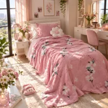 پتو مسافرتی 1 نفره طرح لیزری مدل گل و پروانه سایز 160×220 سانتی‌متر