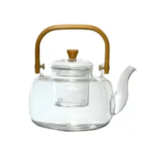 قوری مدل دسته چوب گنجایش 1200 میلی لیتر