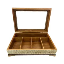 جعبه خاتم کاری چوبی کد 30
