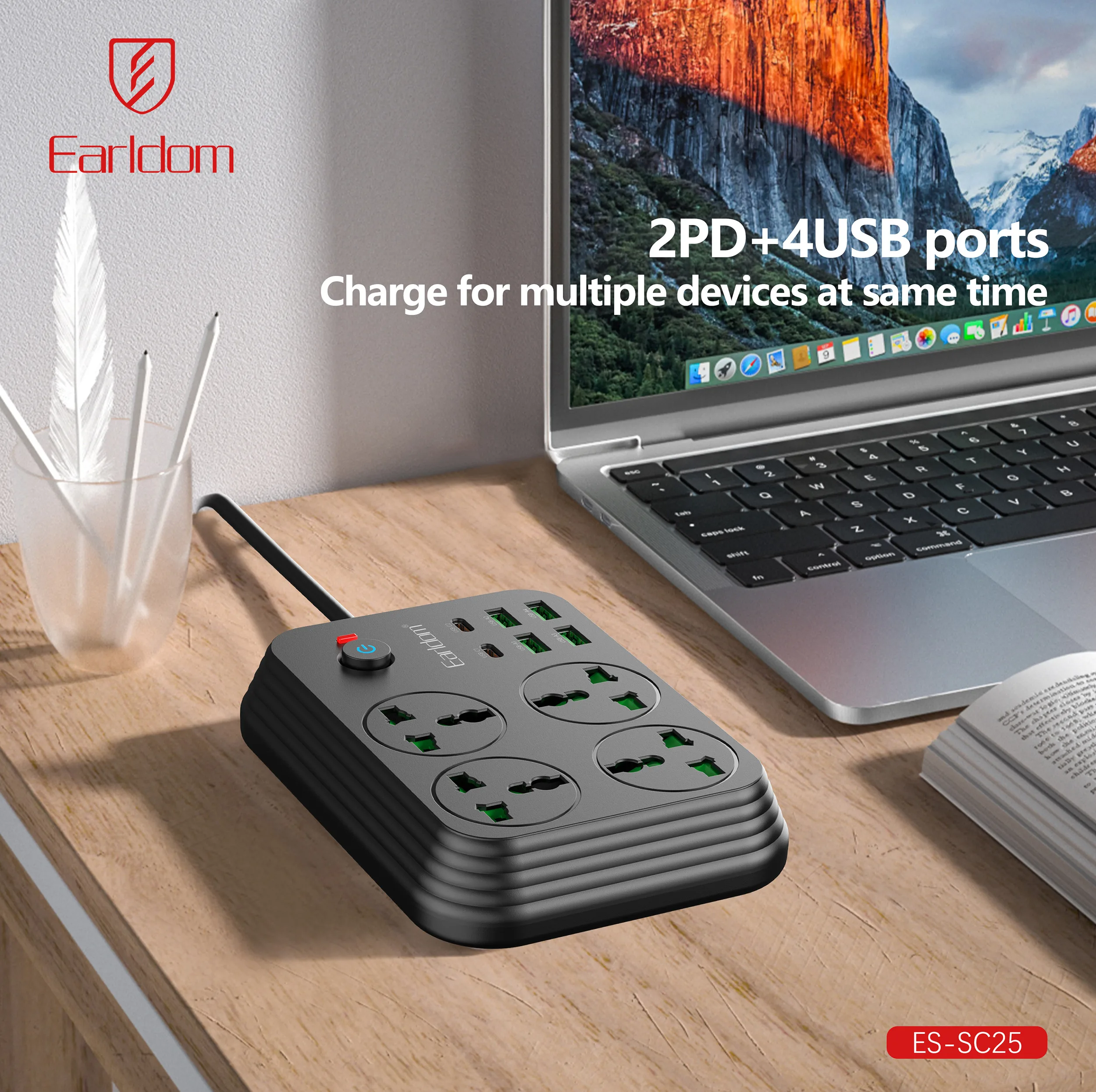 چندراهی برق ارلدام مدل POWER SOCKET SC25