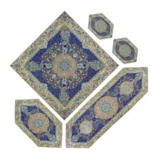 ست 5 تکه رومیزی ترمه نگین خاتم طرح افشار کد SRM