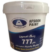 رنگ تمام پلاستیک سفید رنگ افسون مدل ساختمانی کد 777 حجم 3.8 لیتر