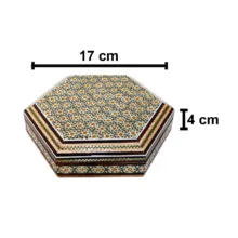جعبه جواهرات خاتم کاری طرح 8 ضلعی کد 17154O2f2