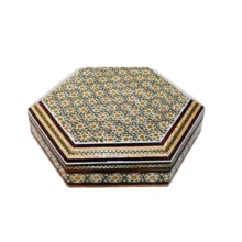 جعبه جواهرات خاتم کاری طرح 8 ضلعی کد 17154O2f2