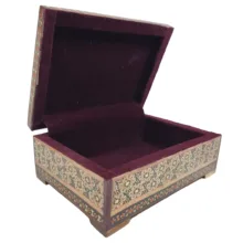 جعبه جواهرات خاتم کاری طرح تذهیب کد 03