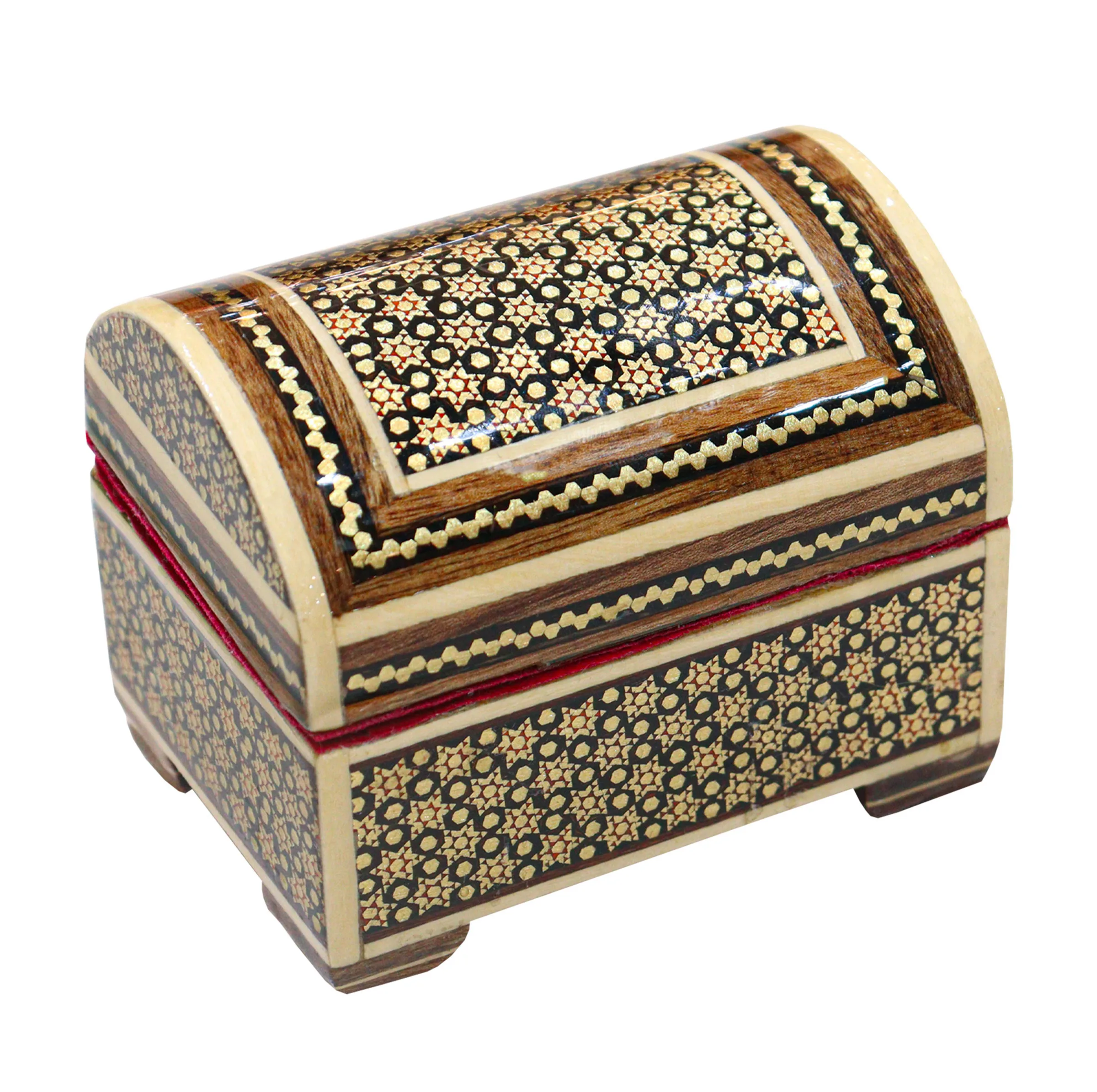 جعبه جواهرات خاتم کاری صنایع دستی فاخر  طرح ستاره کد PHQDark976