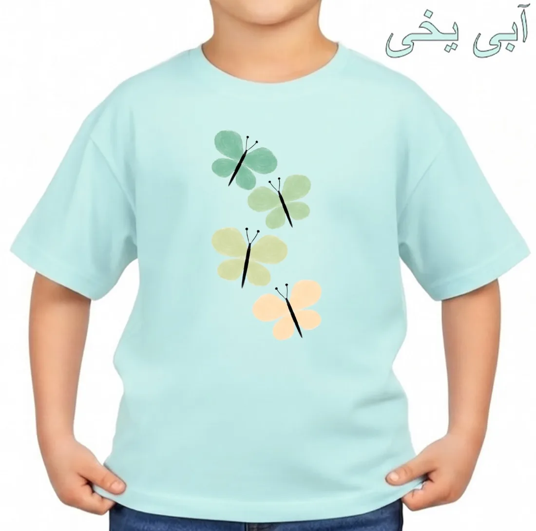 تیشرت آستین کوتاه بچگانه مدل پروانه کد p1
