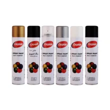 اسپری رنگ مشکی مات و براق، طلایی، نقره ای،سفید براق، کلرشفاف کاسپین مدل cas6 حجم 300 میلی لیتر