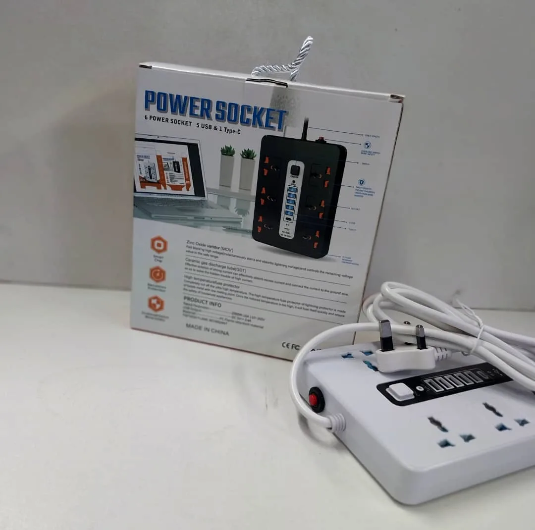چندراهی برق مدل چندراهی power socket 5USB&1TYPE-C