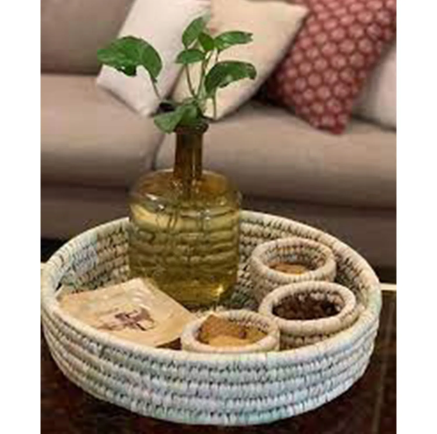 سینی حصیری مدل دست بافت کد30