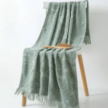 حوله دست و صورت مدل Leaf pattern سایز ۷۵*۳۴ سانتی متر