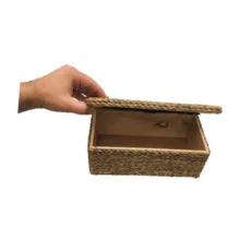 ست سطل و جعبه دستمال کاغذی حصیری مدل SH-NE05