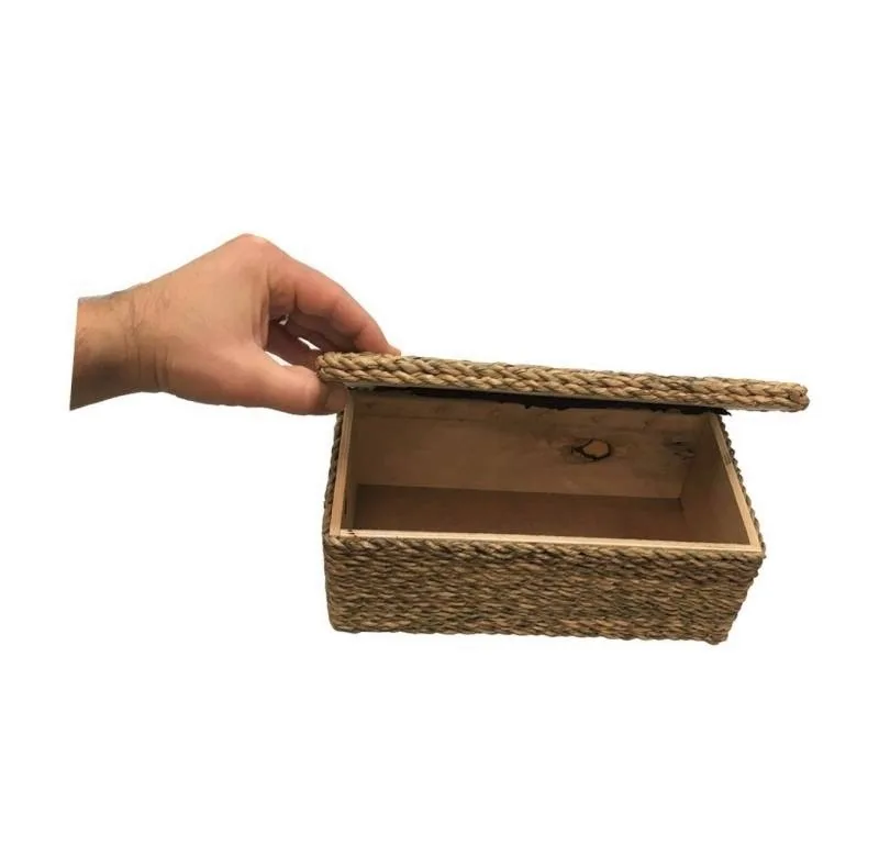 ست سطل و جعبه دستمال کاغذی حصیری مدل SH-NE05