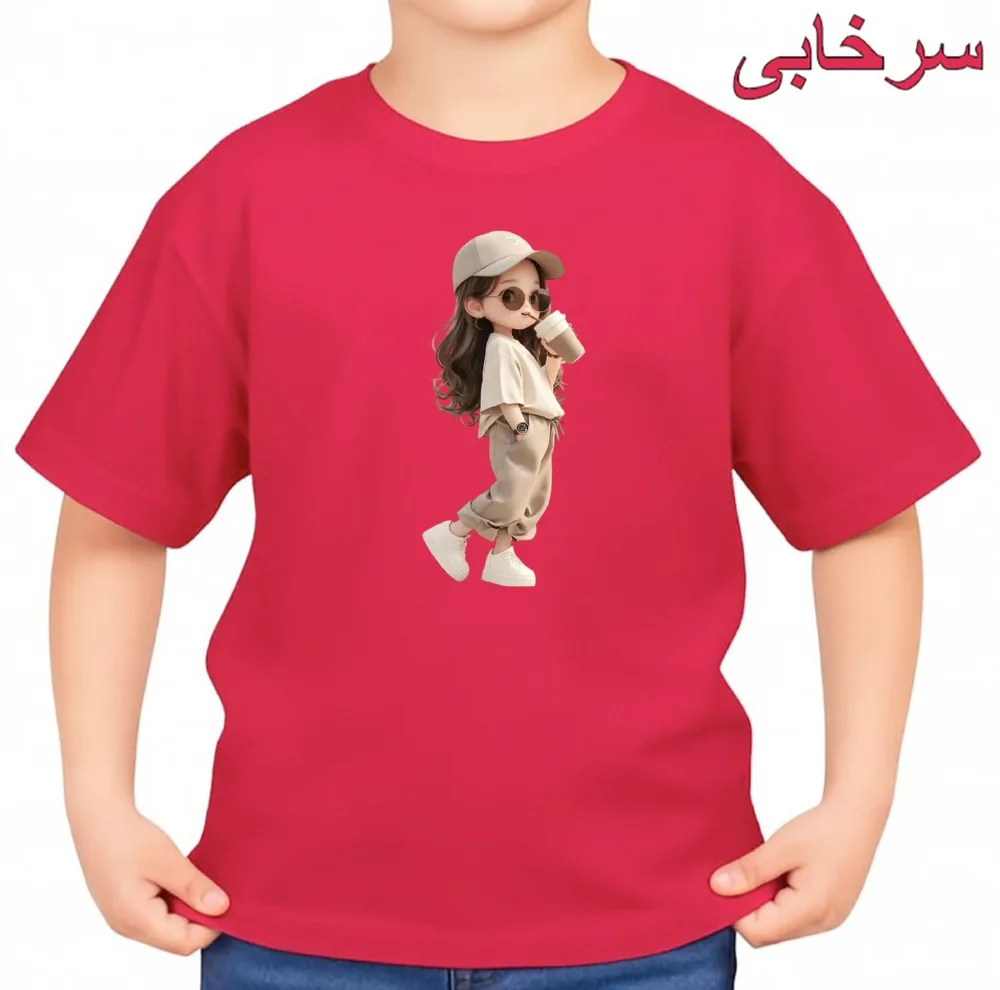 تی‌شرت آستین کوتاه بچگانه مدل دخترک اسپرت کد v3