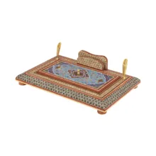 قلمدان خاتم کاری فرازهنر مدل درب دار نقاشی اسلیمی کد 03