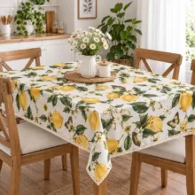رومیزی طرح لیمو کد 03 سایز 90*90 سانتی متر