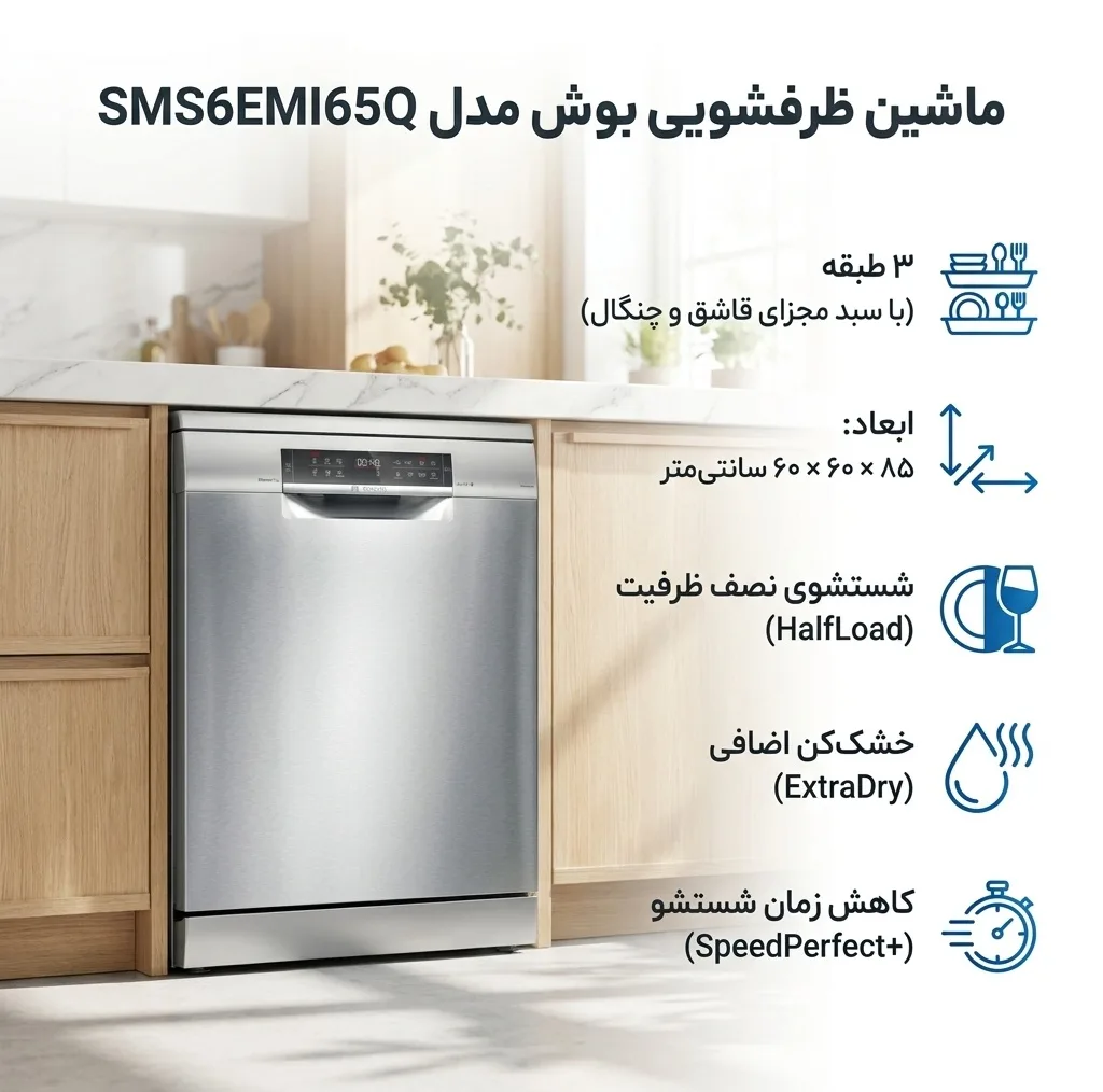 ماشین ظرفشویی بوش مدل SMS6EMI65Q