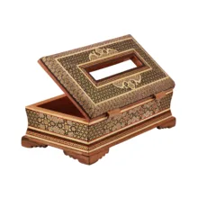 جعبه دستمال کاغذی خاتم کاری فراز هنر مدل بغل کاس