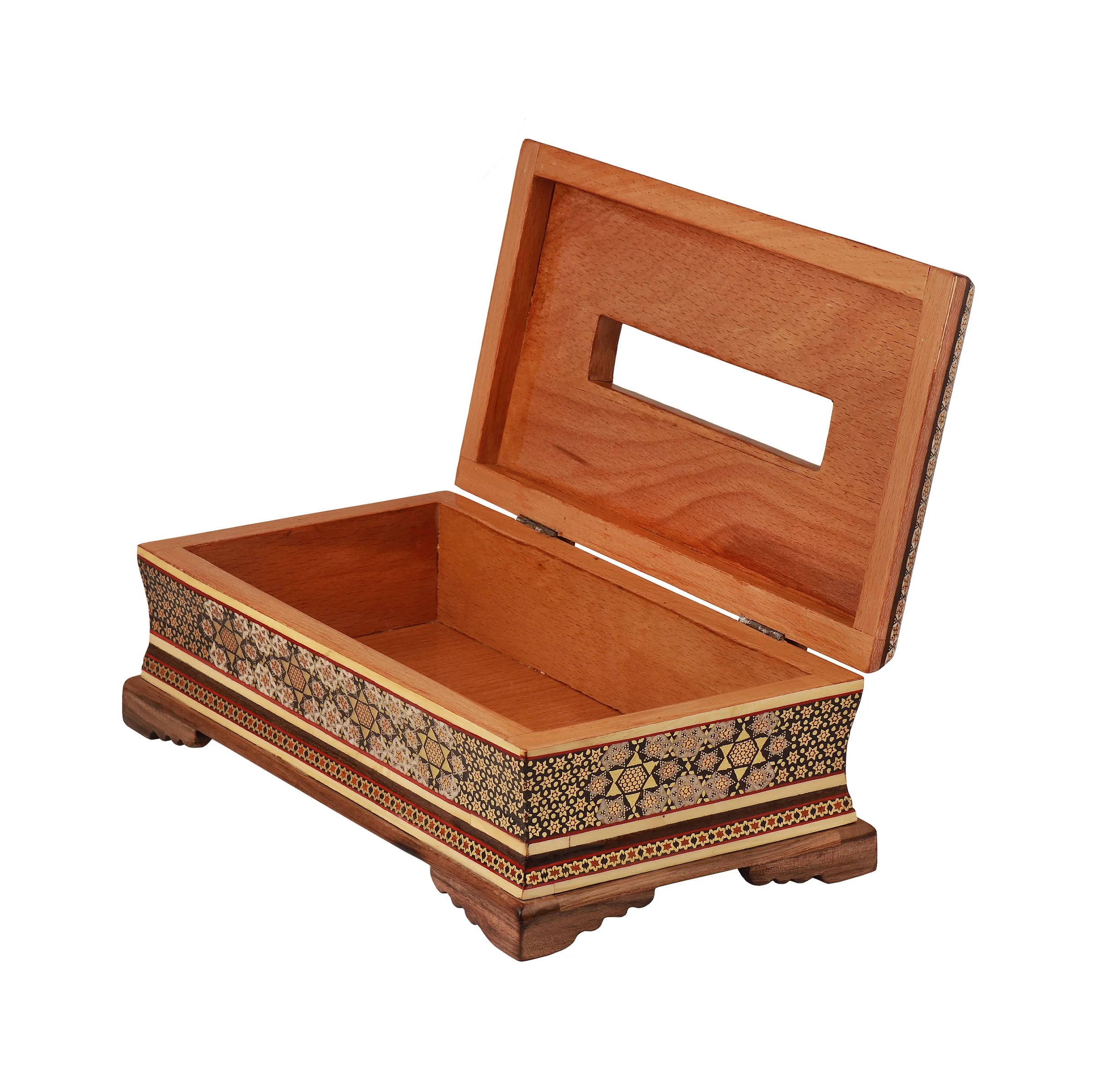 جعبه دستمال کاغذی خاتم کاری فراز هنر مدل بغل کاس