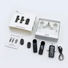 ست میکروفن بی سیم مدل T90pro با درگاه اتصال تایپ سی