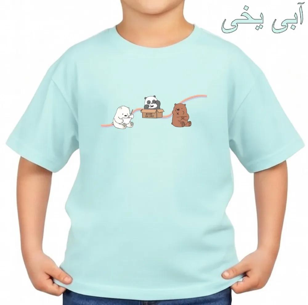 تی‌شرت آستین کوتاه بچگانه مدل سه خرس جعبه کد v9