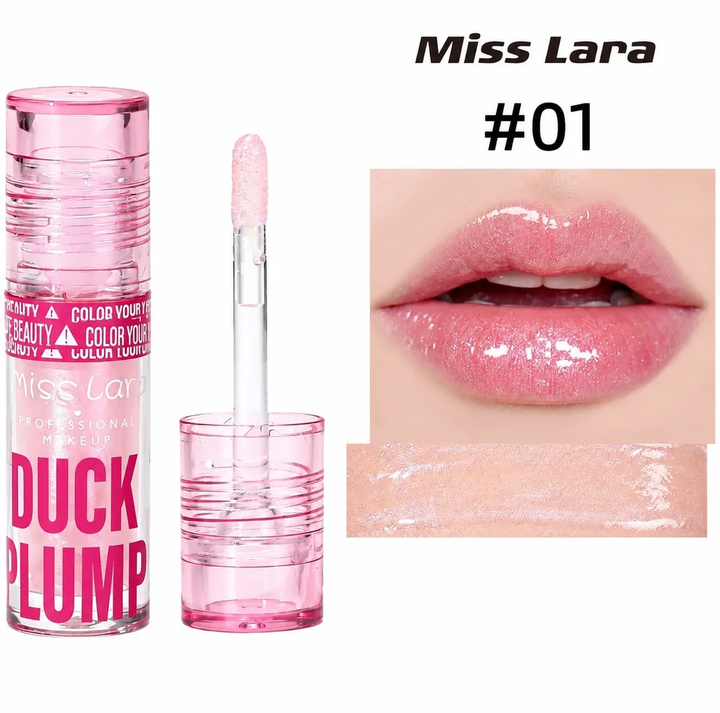 برق لب مایع حجم دهنده میس لارا مدل DUCK PLUMP با شماره رنگ 1 و جلوه اکلیلی
