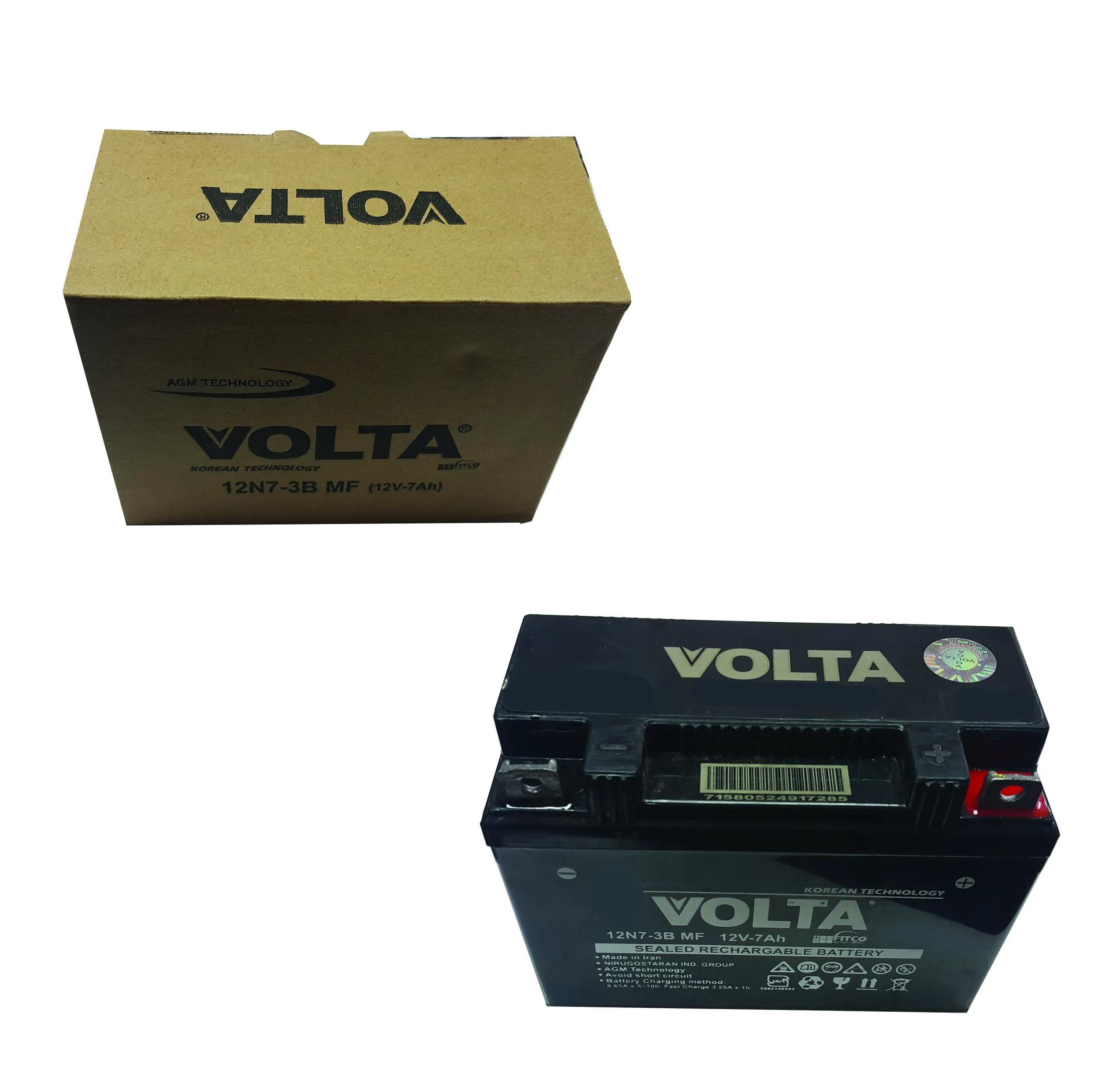 باتری موتورسیکلت ولتا مدل  12N7-3B MF  12v-7Ah