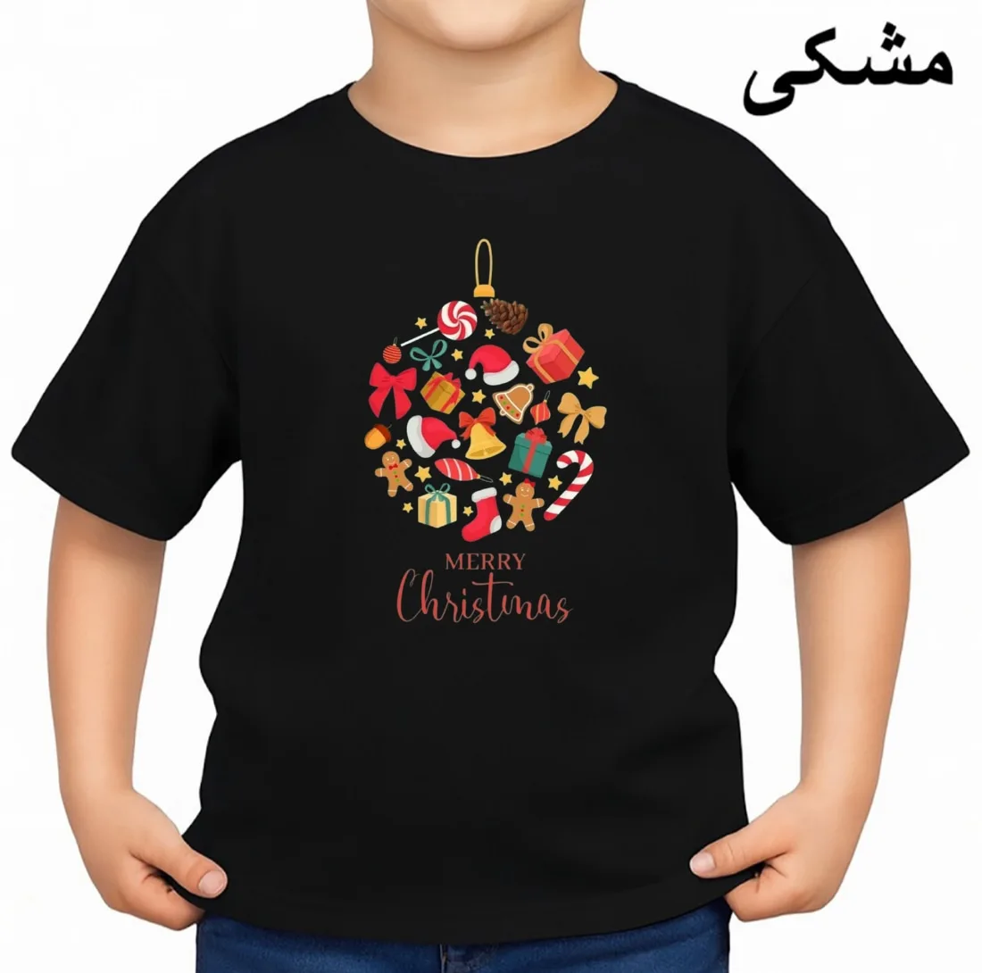 تیشرت آستین کوتاه بچگانه مدل کریسمسی کد p19