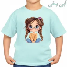 تی‌شرت آستین کوتاه بچگانه مدل دخترک عینکی کد p1