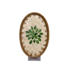 سینی حصیری مدل بیضی مجموعه 3 عددی