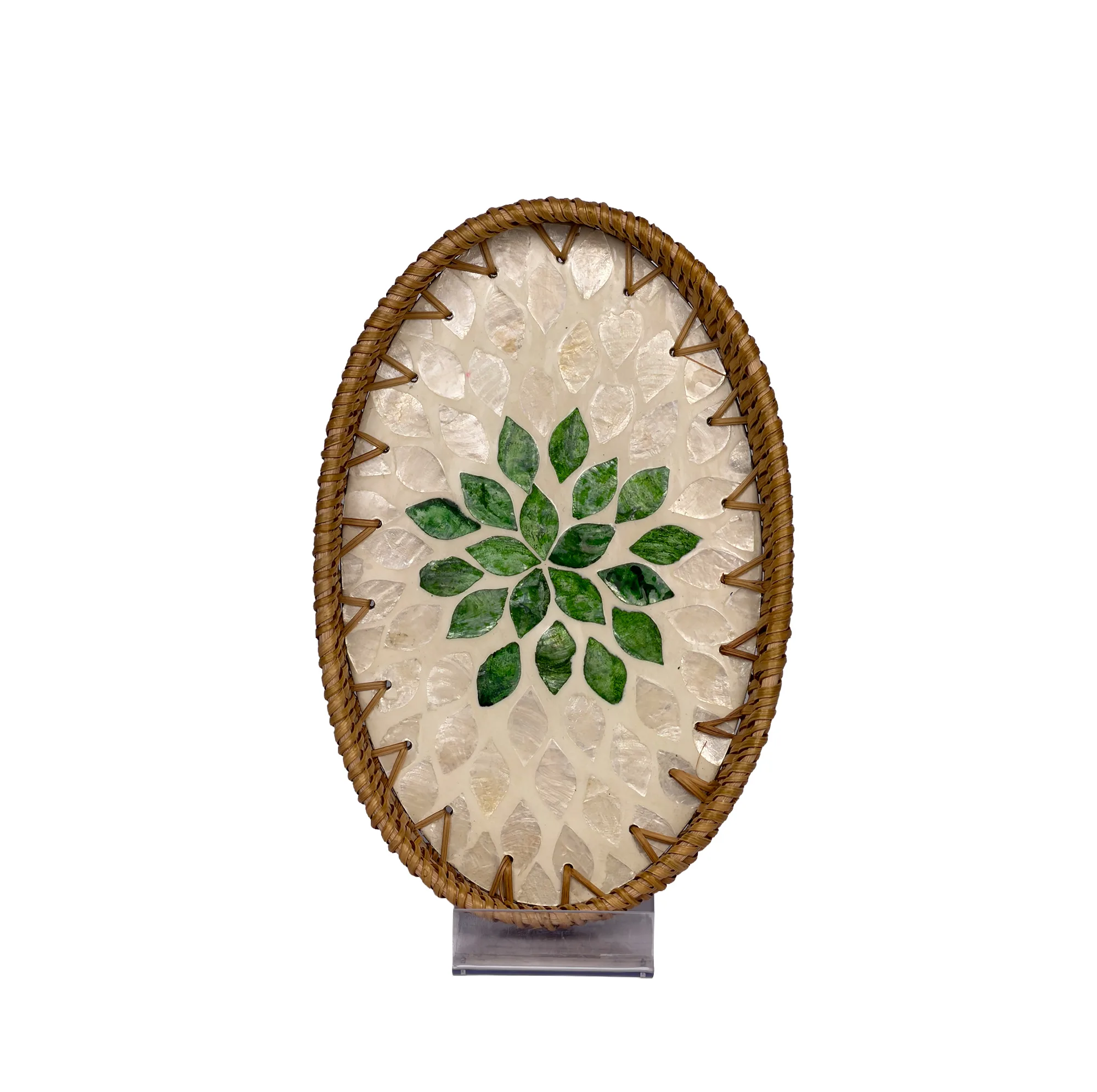 سینی حصیری مدل بیضی مجموعه 3 عددی
