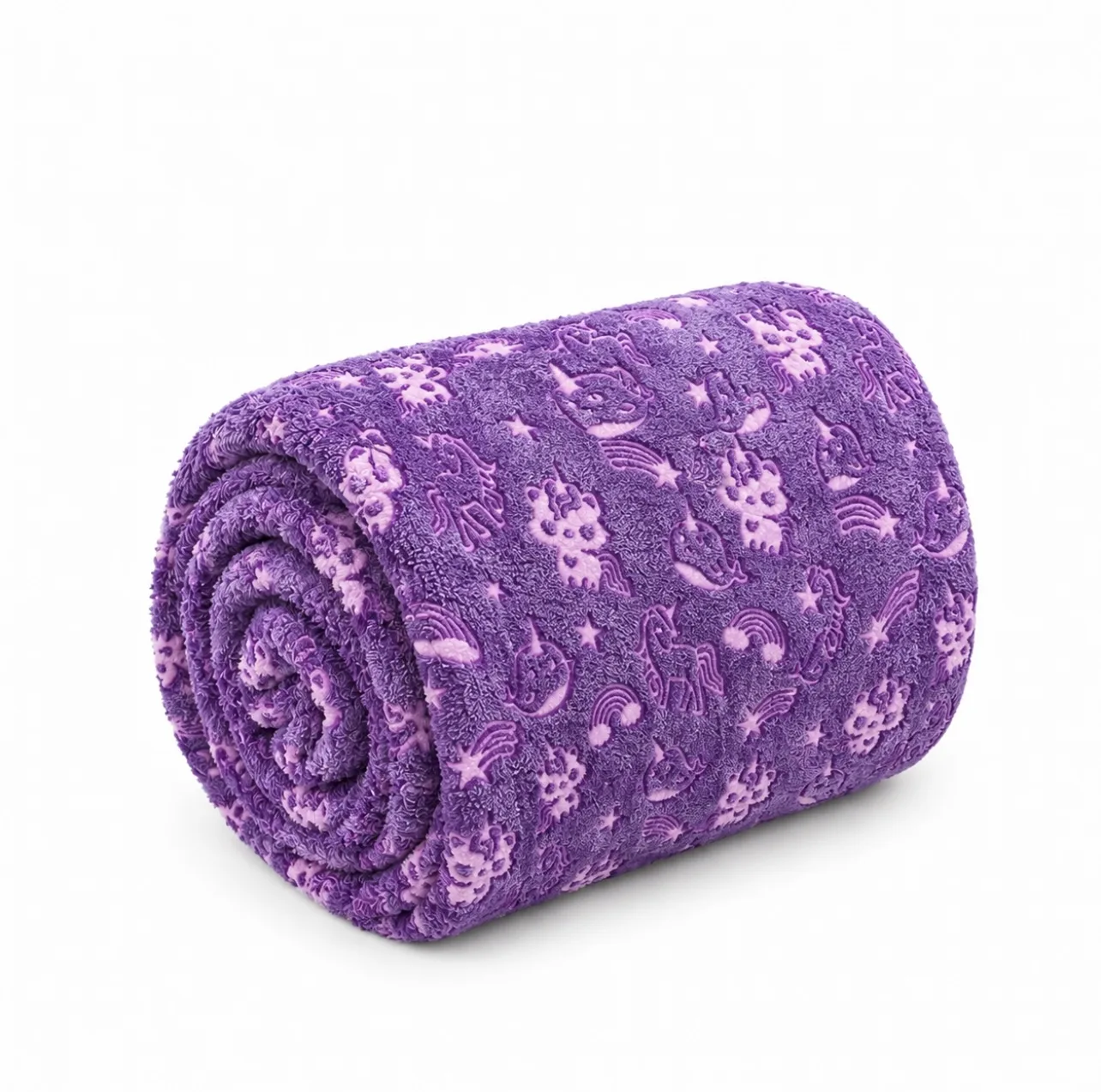 پتو مسافرتی 1.5 نفره مدل شب نما طرح نهنگ و رنگین کمان سایز 175×200 سانتی متر