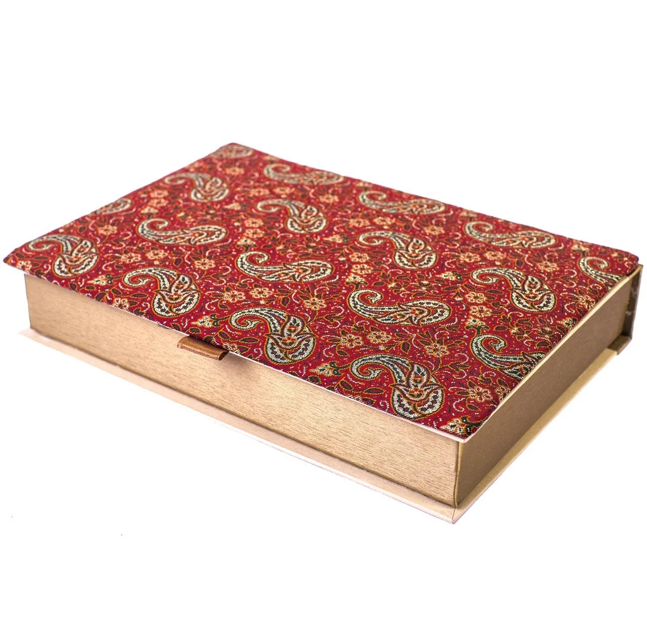 جعبه کارد و چنگال ترمه سنا مدل کتابی طرح بته قرمز