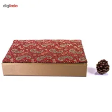 جعبه کارد و چنگال ترمه سنا مدل کتابی طرح بته قرمز