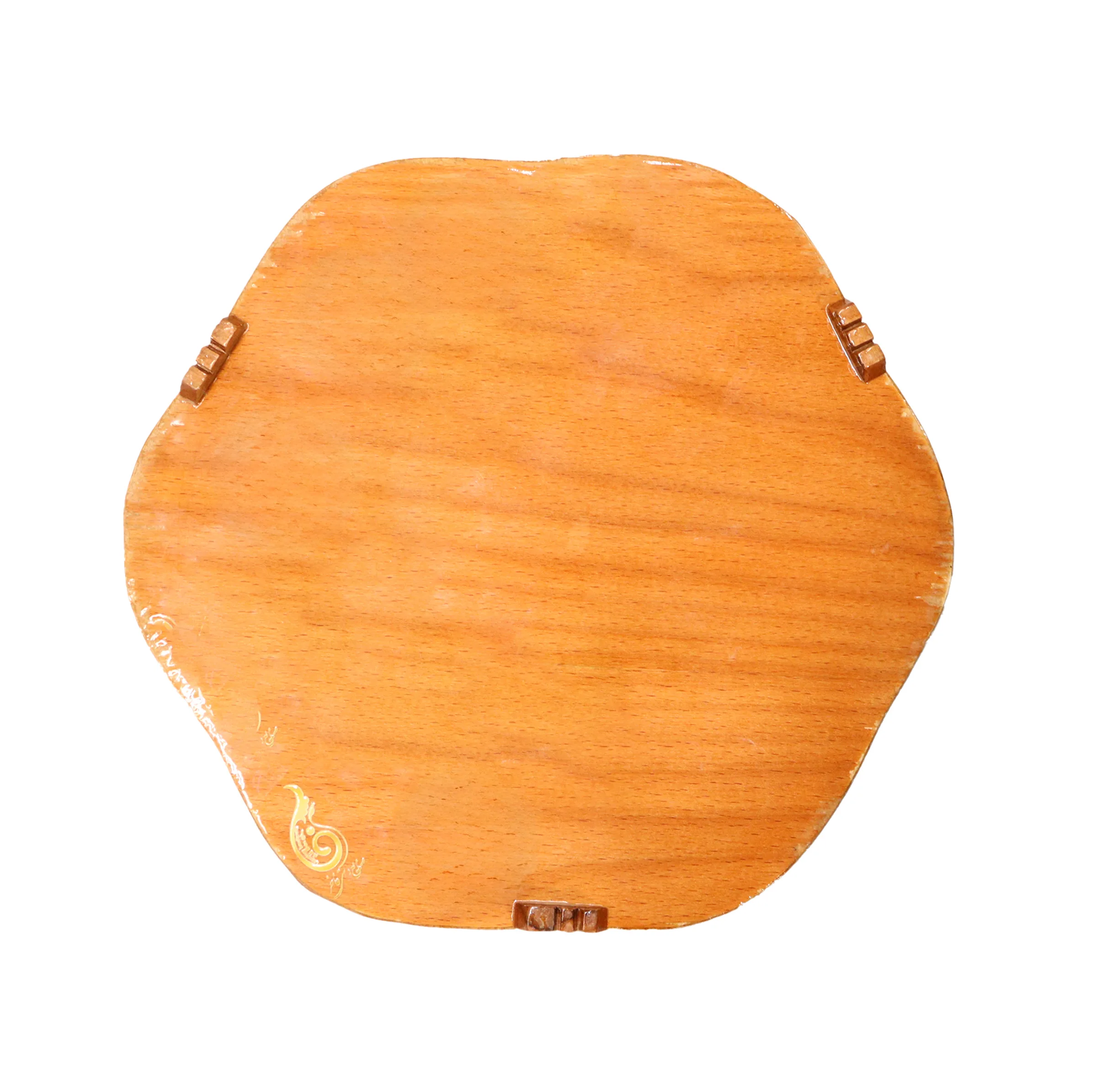 شکلات خوری خاتم کاری صنایع دستی فاخر مدل ممتاز 3 درب طرح گل و مرغ برجسته کد Gr3d26