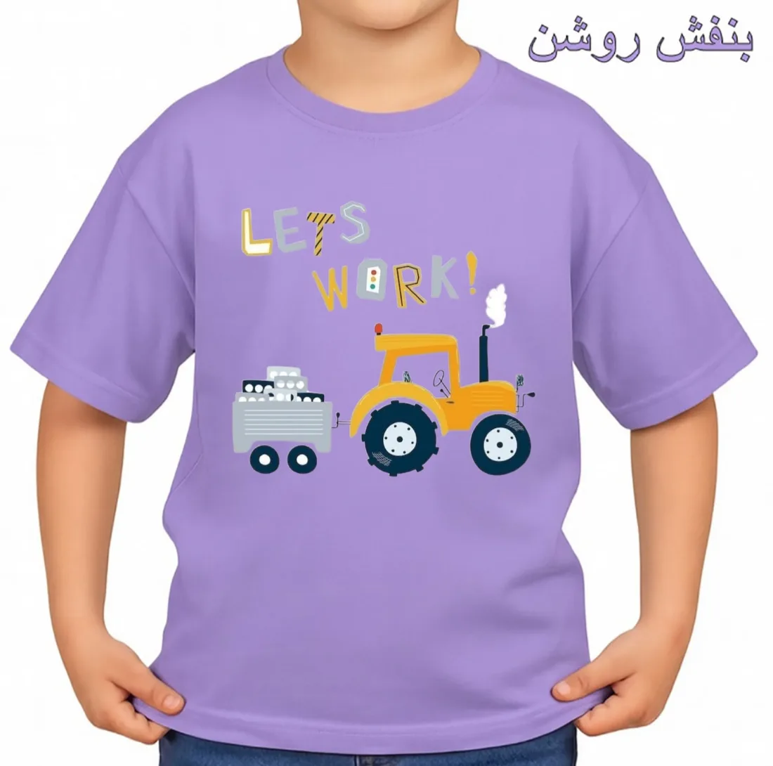 تیشرت آستین کوتاه بچگانه مدل ماشین کار کد p8