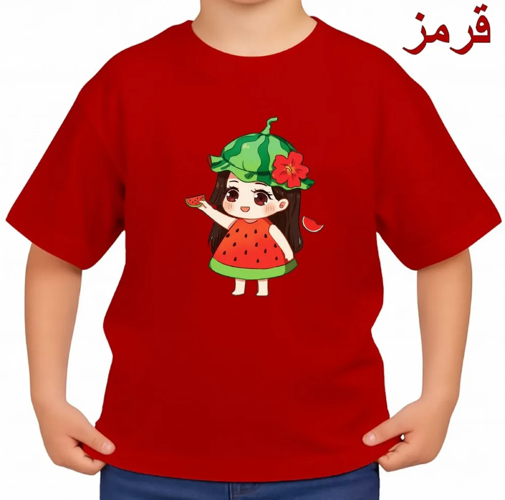 تی‌شرت آستین کوتاه بچگانه مدل دخترک یلدایی کد v43