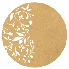 اسلایس چوبی مدل بیس رنگ نقاشی و رزین طرح گل Circle40 کد BS21