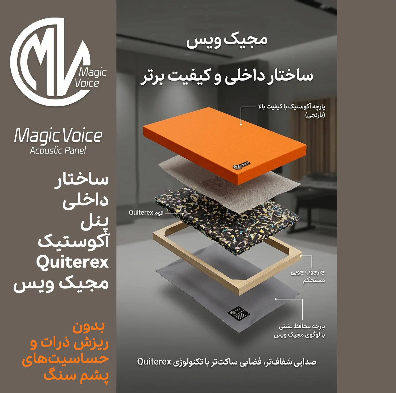 پنل آکوستیک مجیک ویس مدل Quietrex کد O1