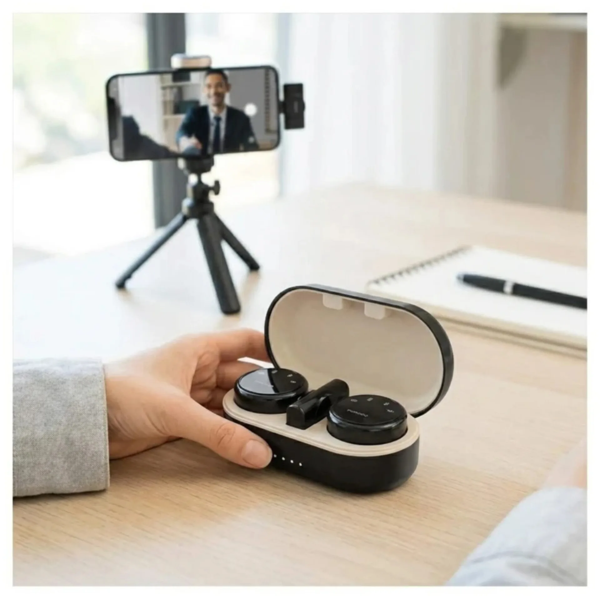 میکروفون حرفهای بیسیم پرودو مدل PD-WMDMIC-BK New Pack، با درگاه USB Type C و فیلتر برش فرکانسهای پایین