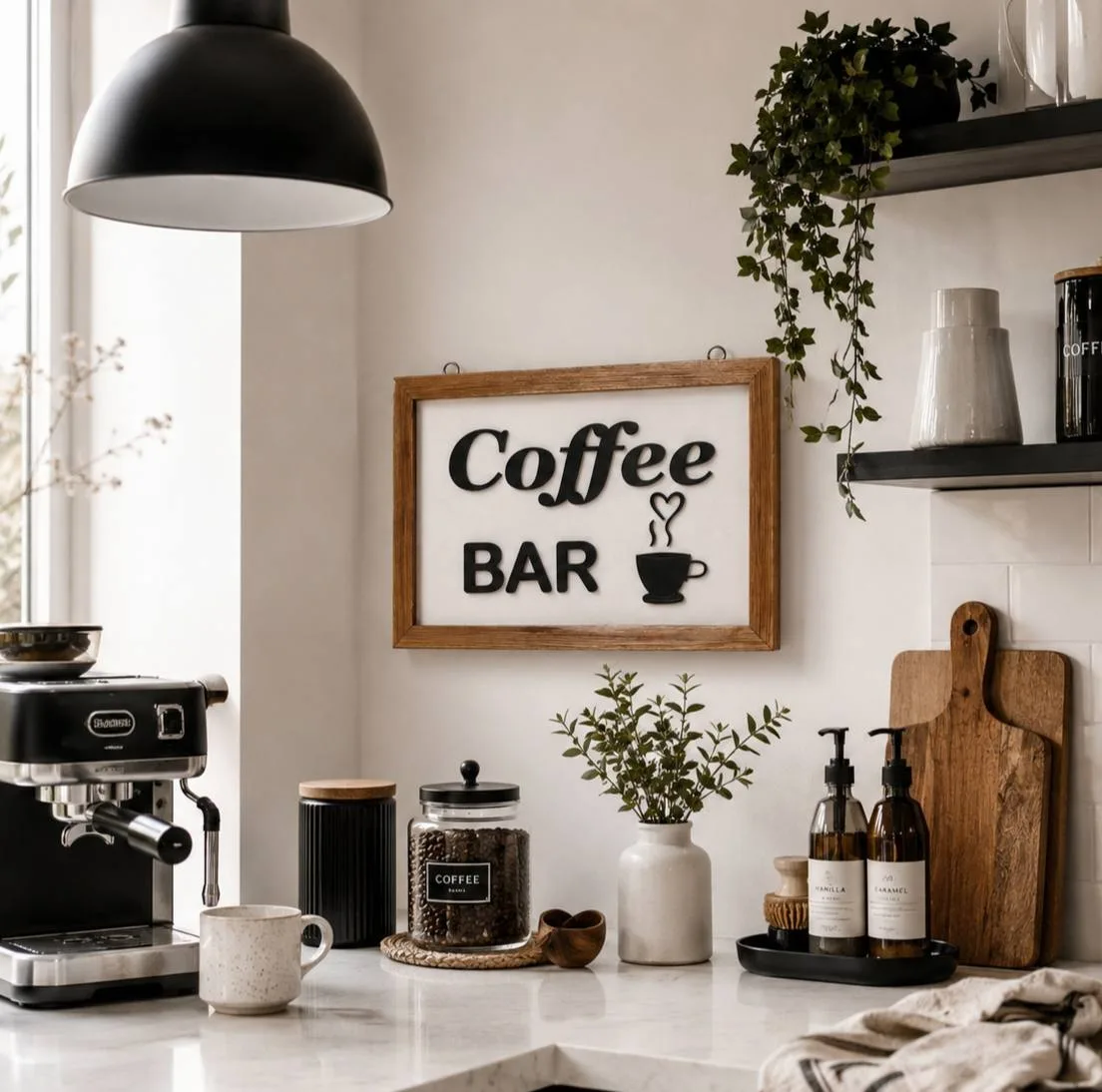 دیوارکوب مدل کافی بار طرح فنجان قلبی