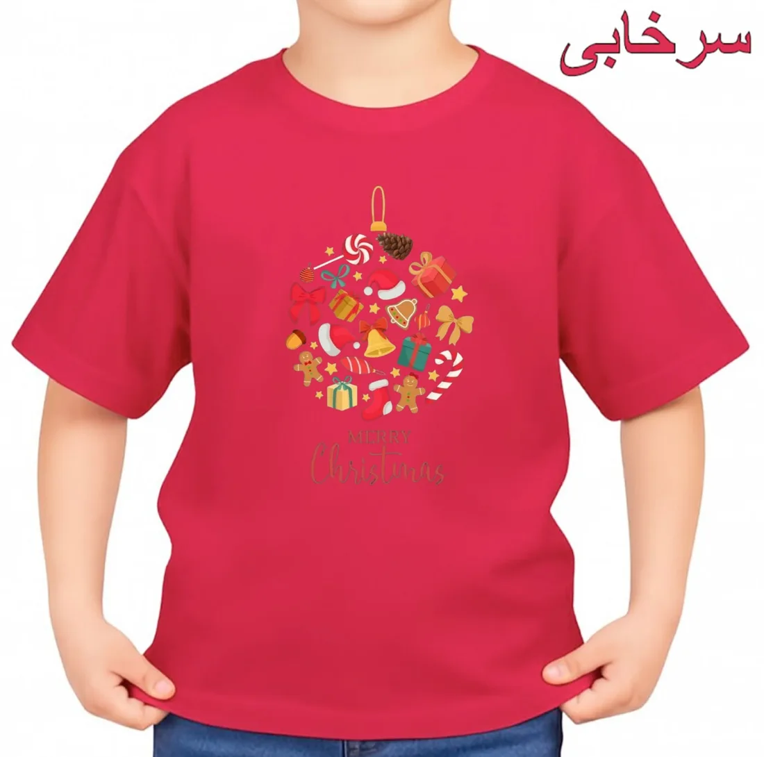 تیشرت آستین کوتاه بچگانه مدل کریسمسی کد p19