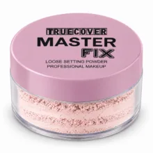 پودر فیکس تروکاور مدل master fix وزن 100 گرم، مناسب برای آرایش‌های طولانی‌مدت، با جلوه رنگ بنفش و سازگار با پوست‌های ترکیبی