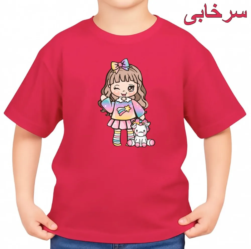 تی‌شرت آستین کوتاه بچگانه مدل یونیکورن کد v4
