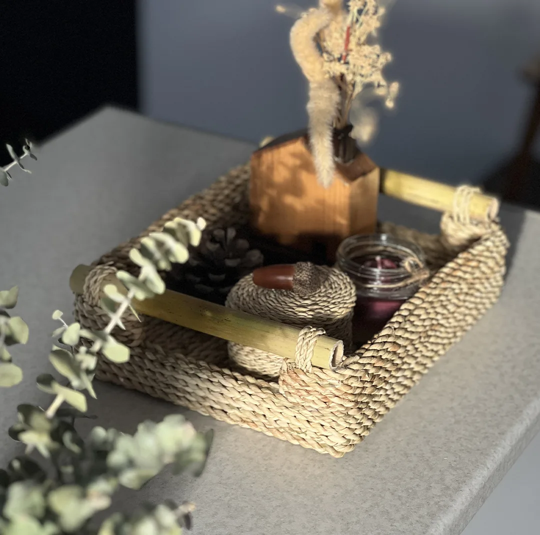 سینی حصیری مدل کیجا طرح مستطیل