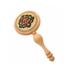 آینه چوبی طرح گلی