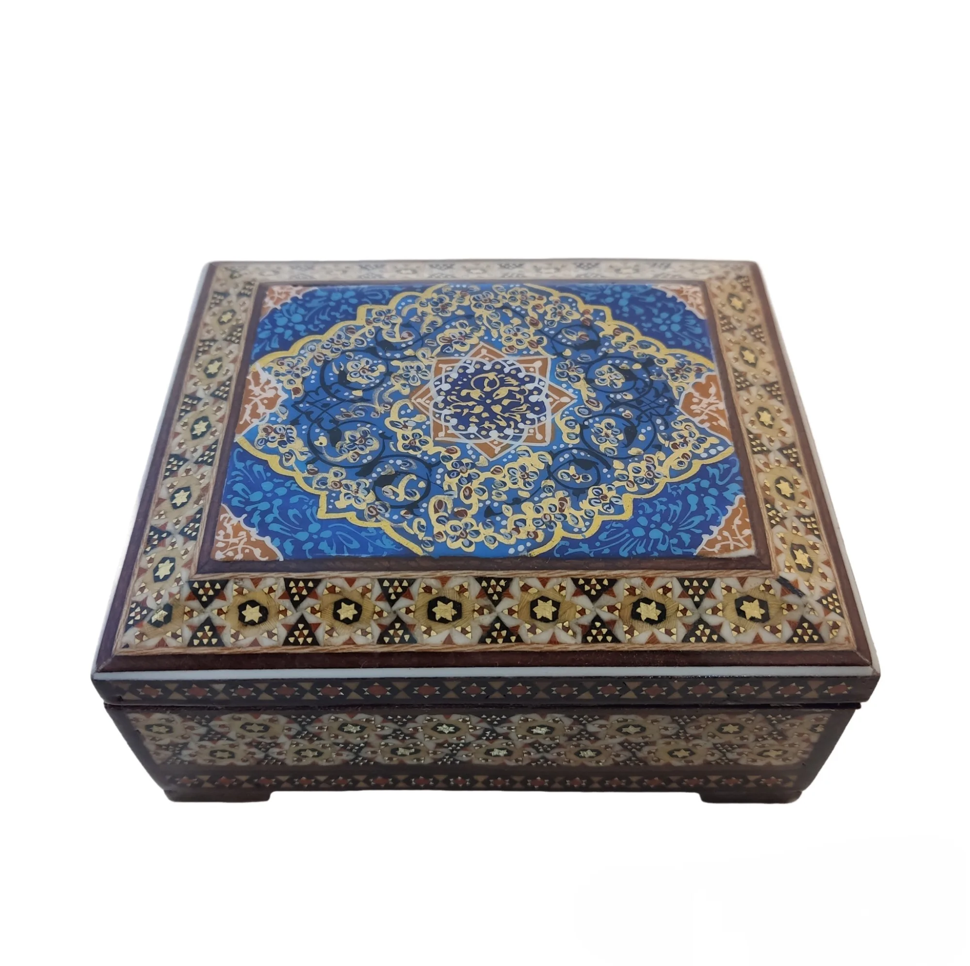 جعبه جواهرات خاتم کاری طرح تذهیب کد 02